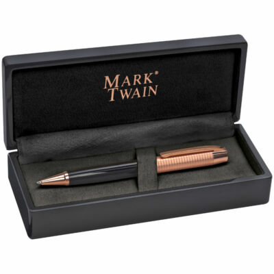 Mark Twain golyóstoll, tollkészlet lakk dobozban